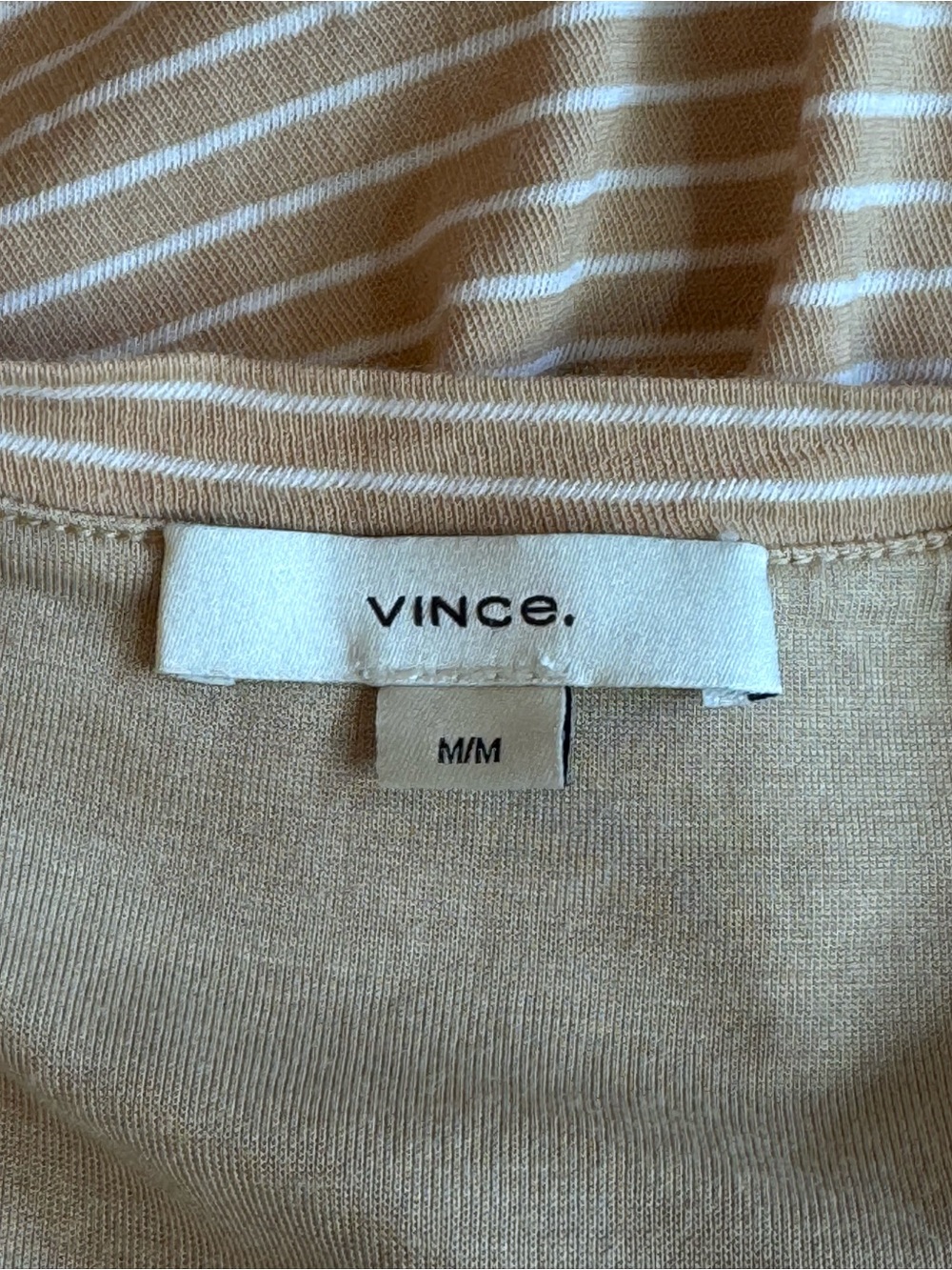 Vince 100% Cotton Lined Side-Tie Dress Striped Casual Minimalist Size Medium - Picture 4 of 6